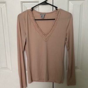 H&M Lace V Neck going out shirt